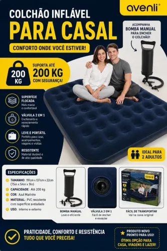 COLCHÃO INFLÁVEL PARA CASAL