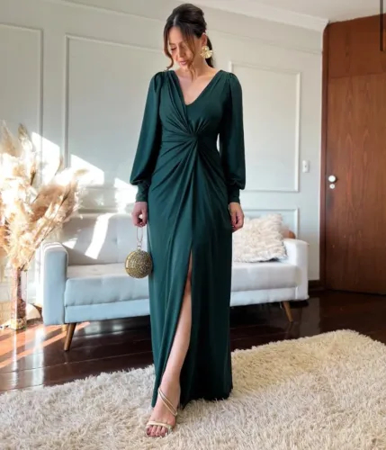 Vestido de Festa - VERDE ESMERALDA