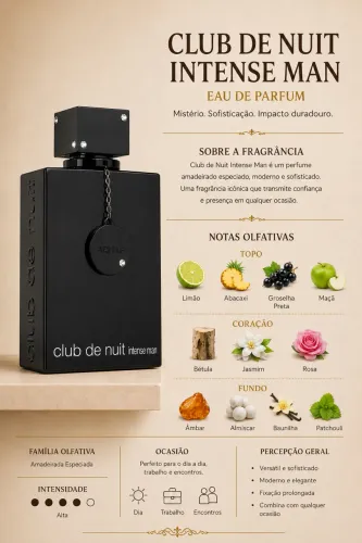 Perfume Club de Nuit Intense Man Armaf 105ml - Importado | Alta Fixação