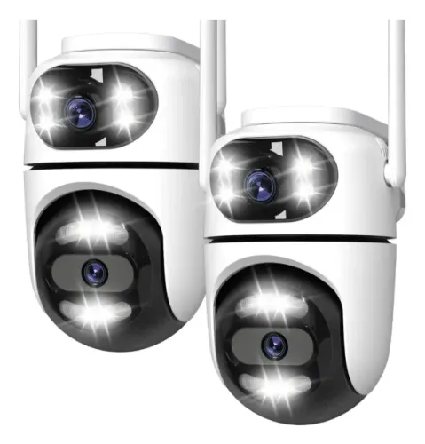 Kit 2 Câmera Segurança Wifi Externa/Interna Duas Lentes App Icsee