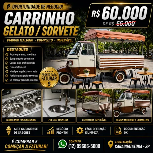 CARRINHO GELATO / SORVETE