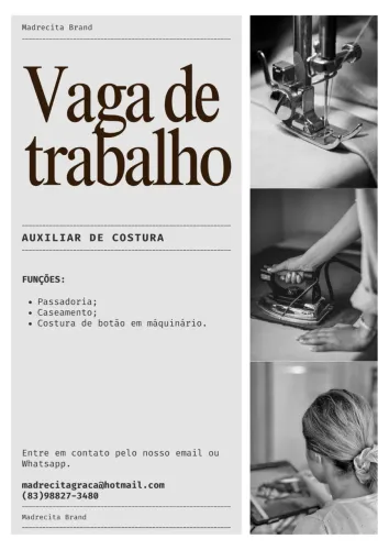 Vaga de Auxiliar de Costura
