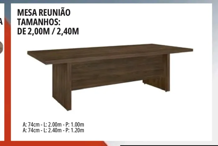 Mesa de reunião retangular nova