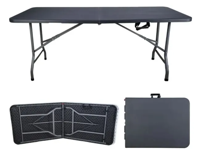 Mesa Dobrável Tipo Maleta 180cm - Resistente - Fácil de Transportar
