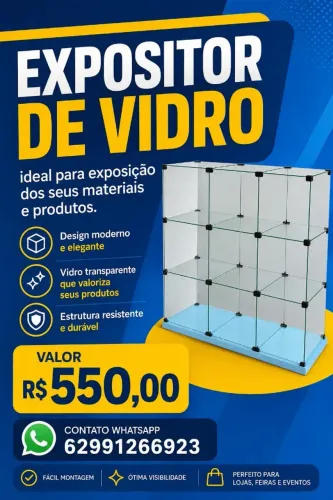 expositor gondolas de vidro