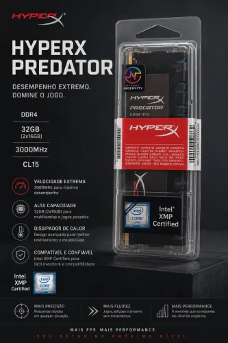 Memória RAM DDR4 32GB 3000mhz HyperX Predator