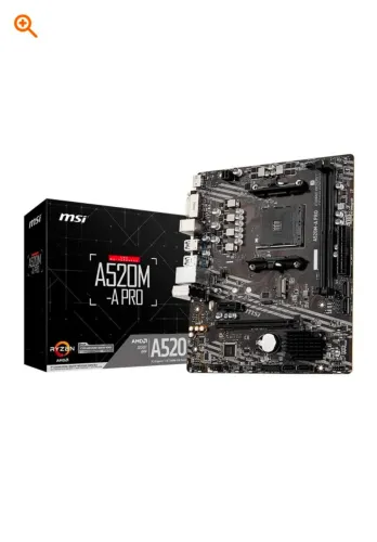 Placa-Mãe MSI A520M-A PRO, AMD AM4, mATX, DDR4, Preto - A520M-A PRO