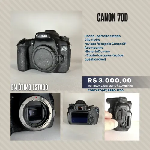 Canon 70D - usada 23k clicks ÓTIMO ESTADO