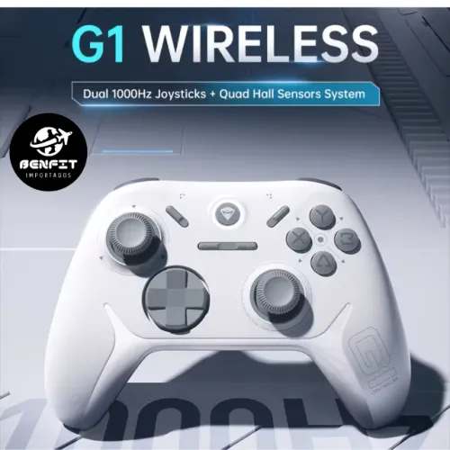 Controle Machenike G1 Sem Fio Hall Effect Pc Switch Celular Cor Branco