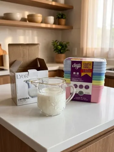 KIT LEITEIRA LYOR + 4 POTES HERMÉTICOS