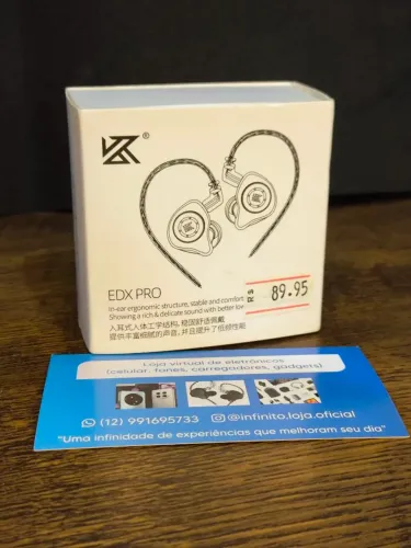 Fone de Ouvido In-Ear KZ EDX Pro Hi-Fi (S/Mic) Preto | Graves Potentes e Cabo Destacável