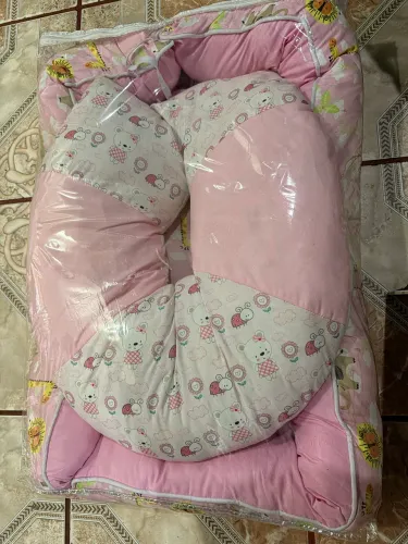 Kit ninho e almofada rosa