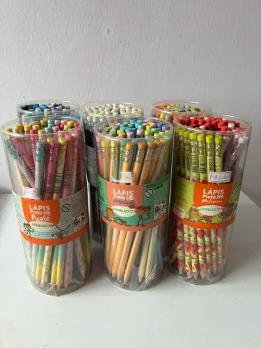 LOTE DE LÁPIS COM BORRACHA PAPELARIA ESCOLAR ESCRITÓRIO