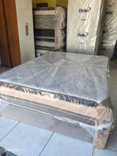 Cama Casal Box com pillow Top Confortável.