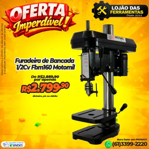 Furadeira de Bancada 1/2Cv Fbm160 Motomil