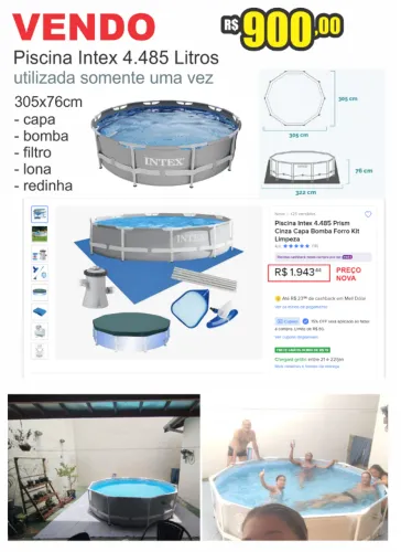 PISCINA INTEX 4485L - COM KIT DE ACESSÓRIOS