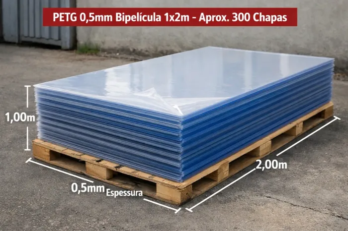 Chapa de petg (quantidade de chapas e valor negociável)