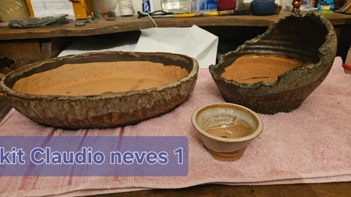 Kit vasos bonsai cerâmica Claudio Neves monan pots