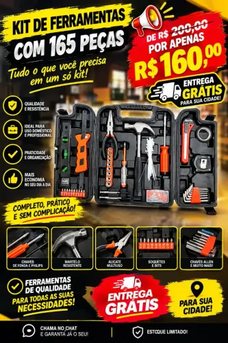 Maleta ferramentas 165 peças