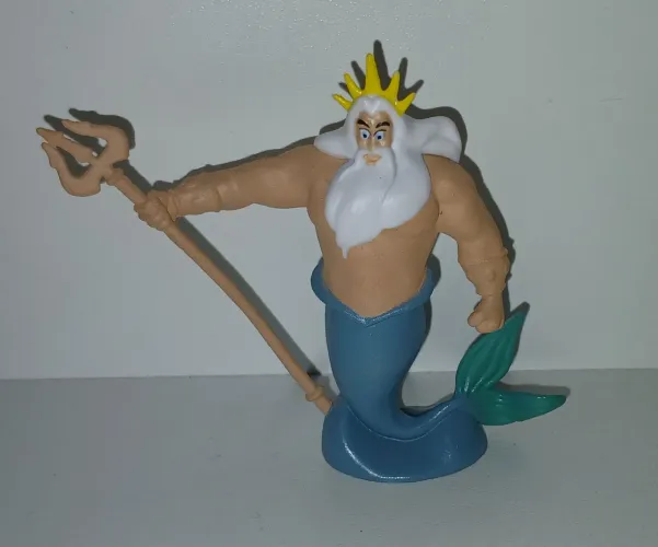 BONECO MINIATURA A PEQUENA SEREIA ORIGINAL DISNEY REI TRITÃO PAI DA ARIEL