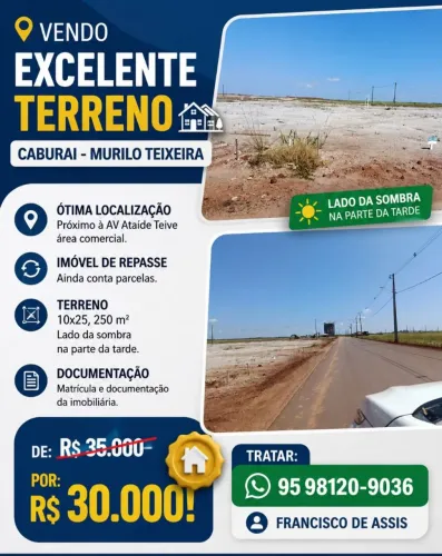 Terreno no loteamento Caburai 4