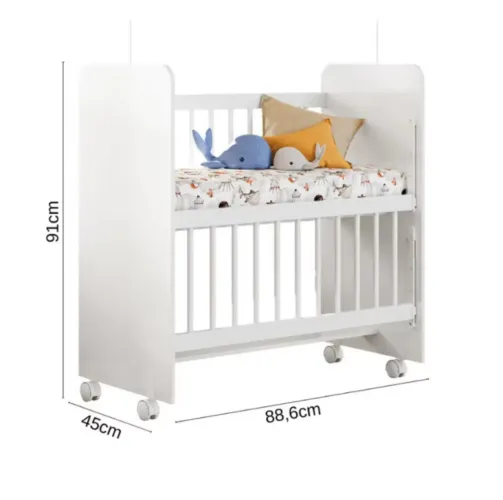 Mini berço de bebê Bedside branco