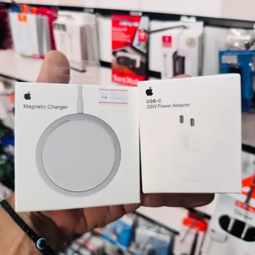 Carregador Magnético Completo por Indução IPhone + Fonte Turbo Para 20W