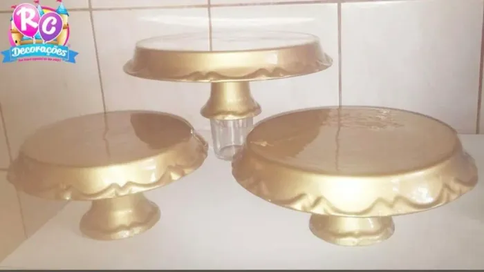 Trio de boleira cerâmica 