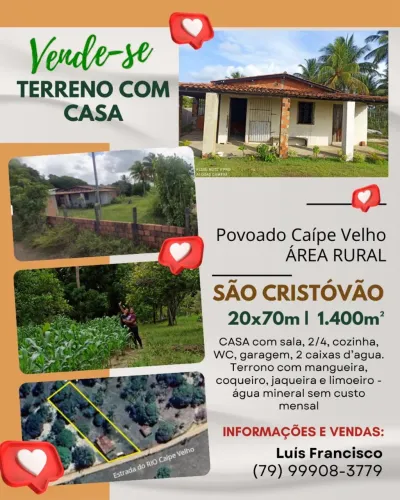 Vendo sítio no Caípe Velho (São Cristovão)