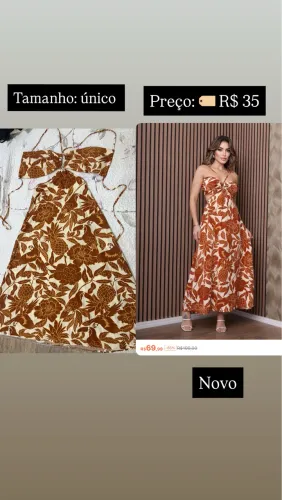 vestido longo estampado floral novo
