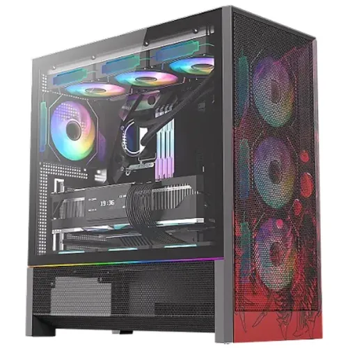 Gabinete Gamer Redragon Strafe Flow Infernal Dragon RGB *Com Led Rgb Frontal - WZetta