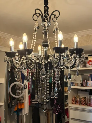 Lustre de Cristal clássico preto