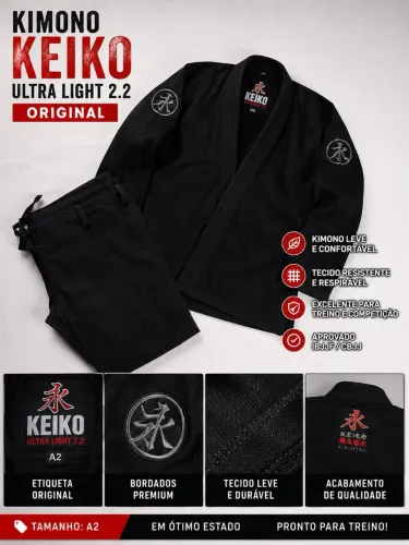 Kimono Keiko Ultra Light 2.2 Preto | semi novo | Original