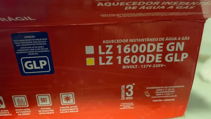 Aquecedor de água a gás novo