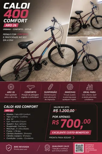 Bicicleta CALOI 400 COMFORT ARO 26
