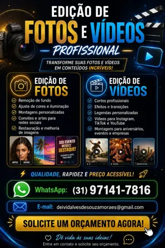 Edição de fotos e vídeos!!