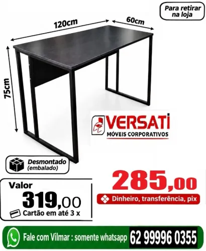 mesa escritório 120 ( novo ) home office