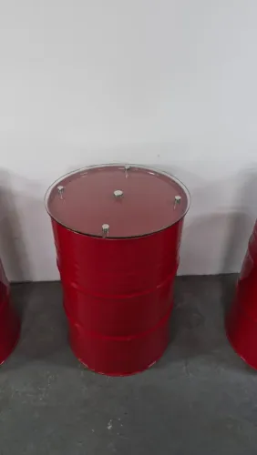 Mesa de Tambor com tampa de vidro