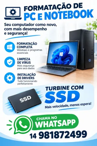 Promoção: R$ 80 - Formatação de Notebooks e PCs