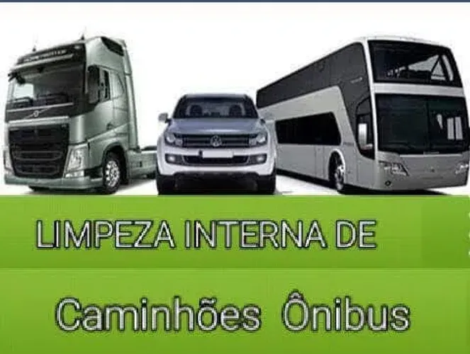 Limpeza e higienização de ônibus, vans e caminhões