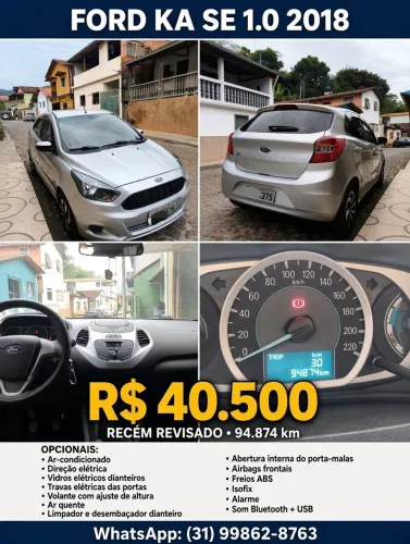 Ford KA 1.0 Se/se Plus Tivct Flex 5P 2018