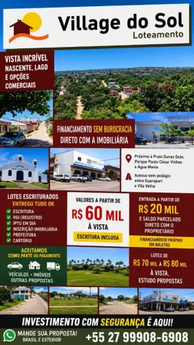 Lotes Guarapari,  RECIBO NUNCA MAIS! COMPRE COM ESCRITURA, RGI E SEGURANÇA, PARCELO, TROCO