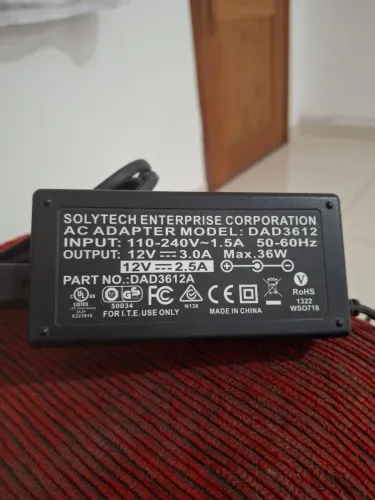solytech enterprise model dad3612 input 110-240v..12v e 2.5A