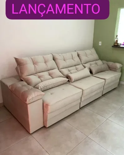 SOFÁ RETRÁTIL POLYANA BEGE CLARO