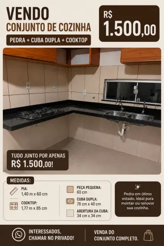 Pedra, Cuba e cooktop