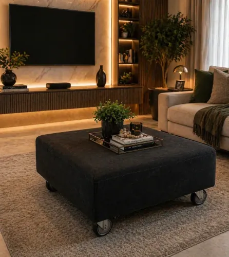 Puff de Luxo 80x80 - Sofisticação que se move com você (USADO)