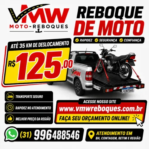 reboque de moto em bh e região