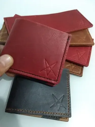 Carteira em couro legítimo com porta palheta
