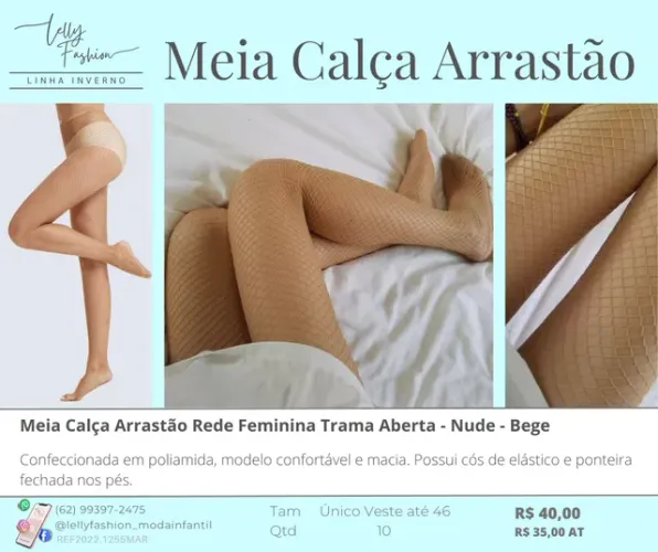 Meia calça arrastão adulto