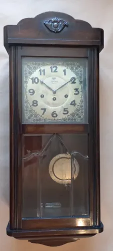 Relógio de parede, marca Junghans, modelo "Imperia", carrilhão.